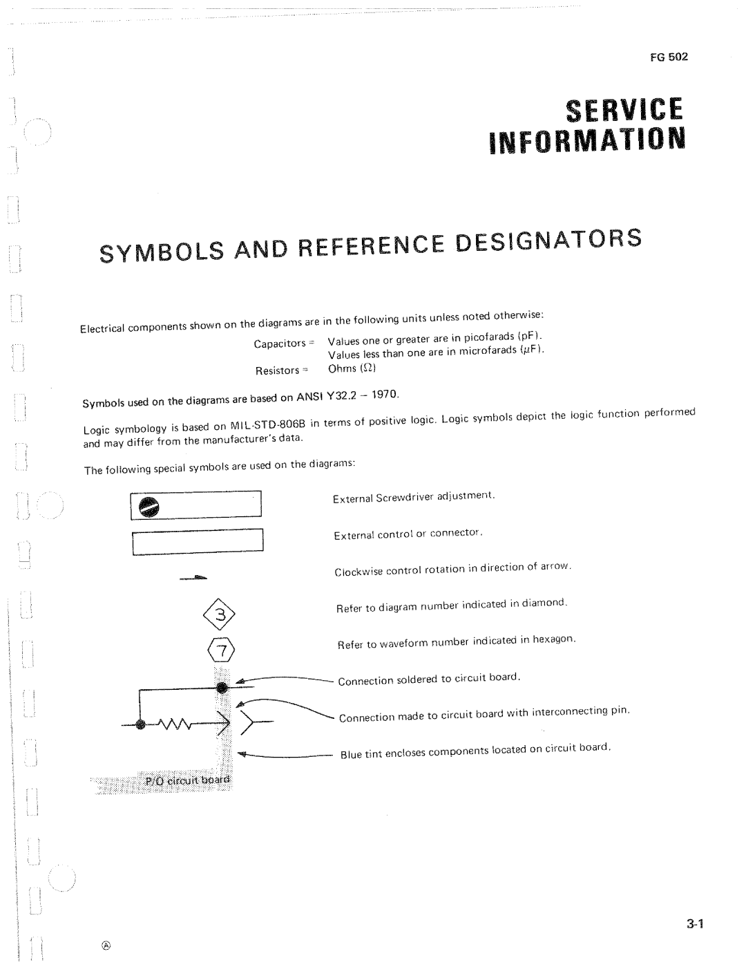 Tektronix FG502 manual 