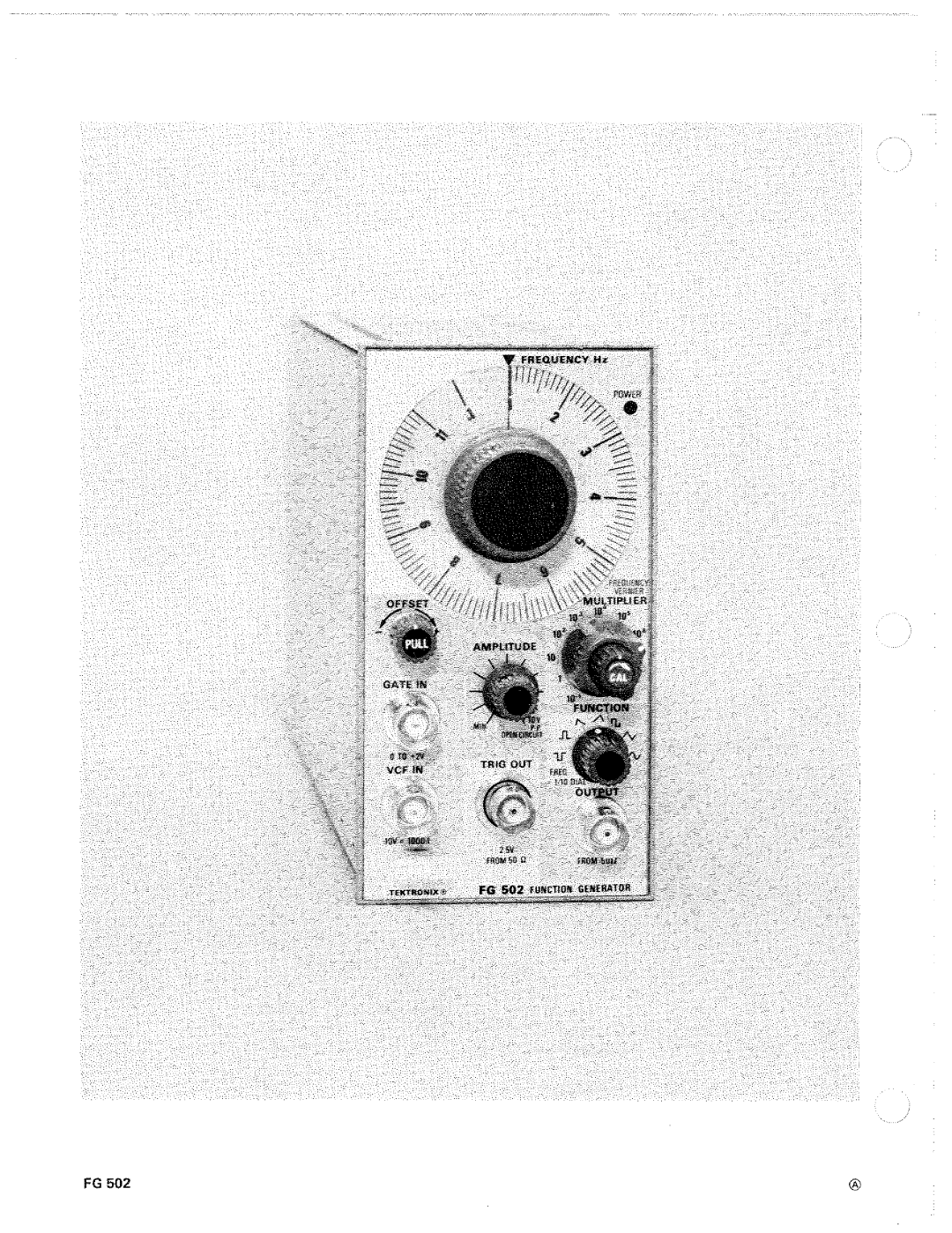 Tektronix FG502 manual 