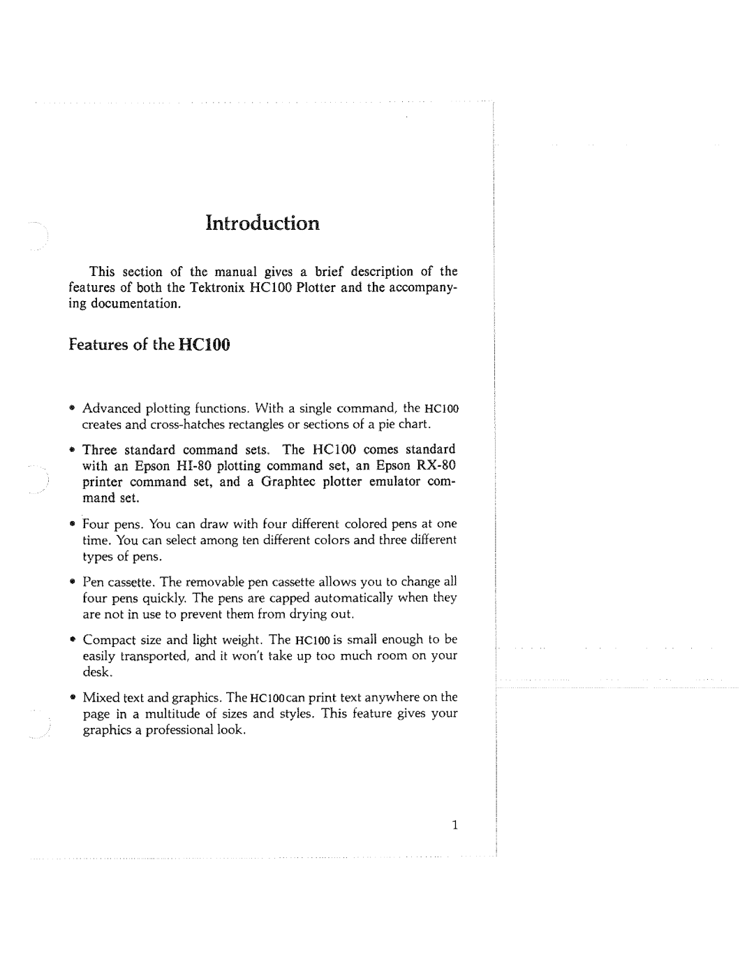 Tektronix HC100 manual 