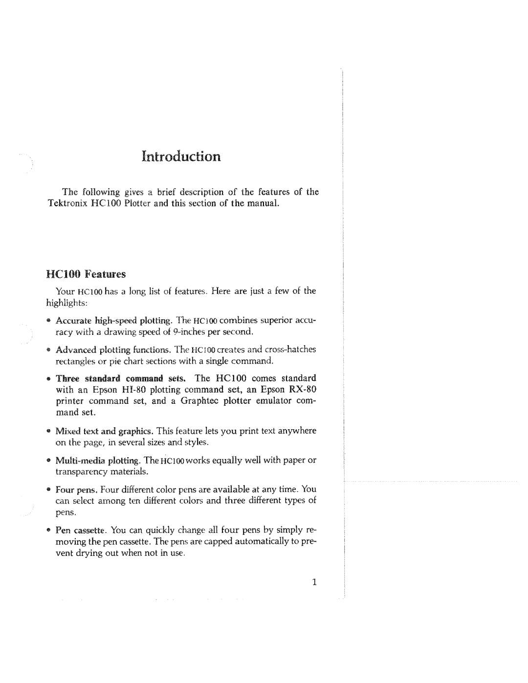 Tektronix HC100 manual 