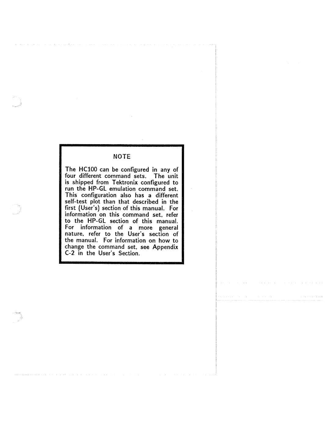 Tektronix HC100 manual 