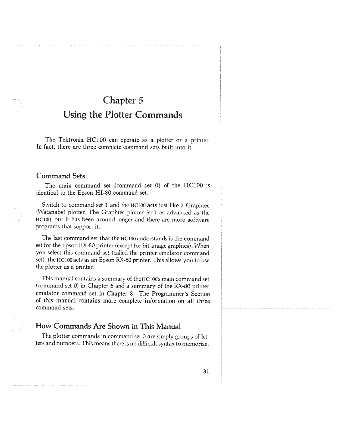 Tektronix HC100 manual 