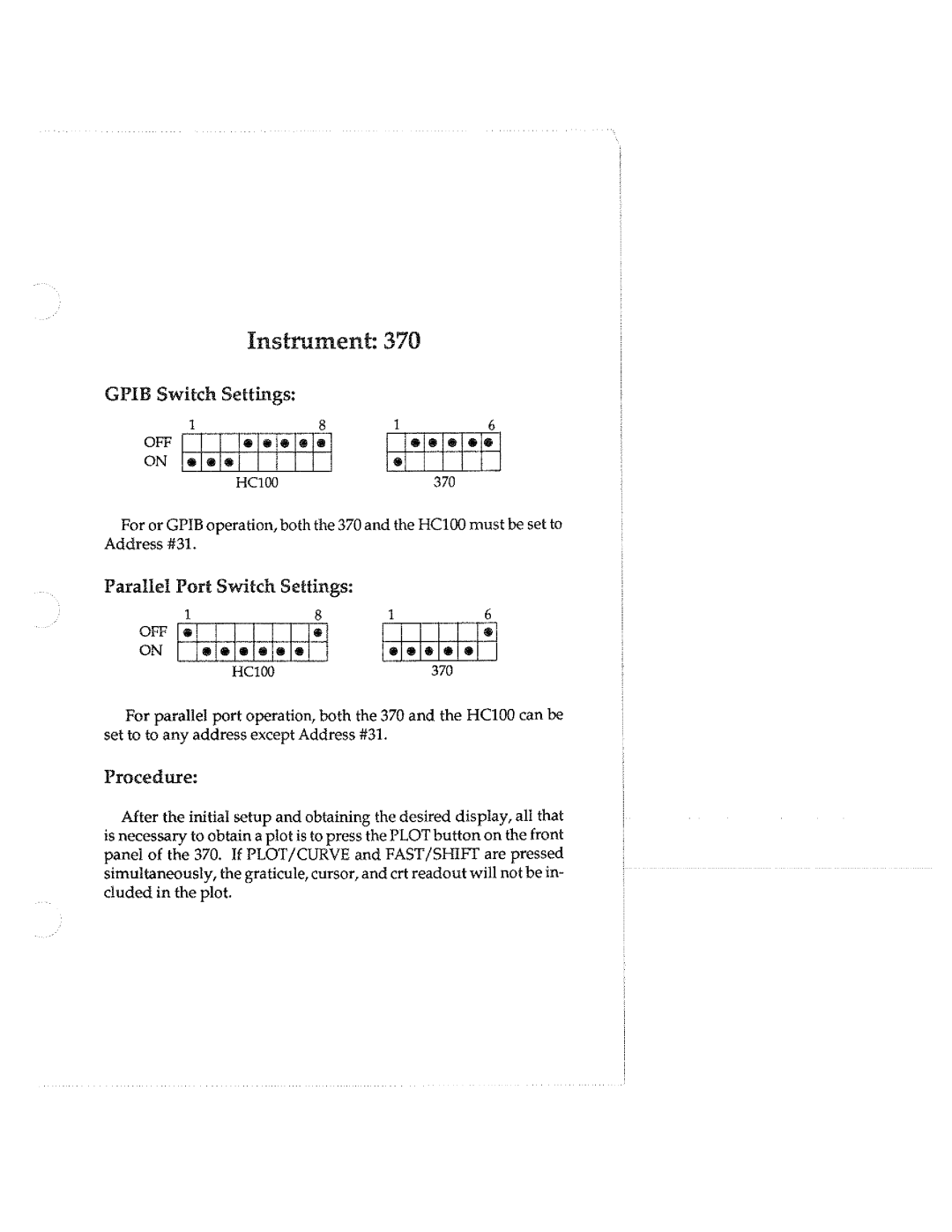 Tektronix HC100 manual 