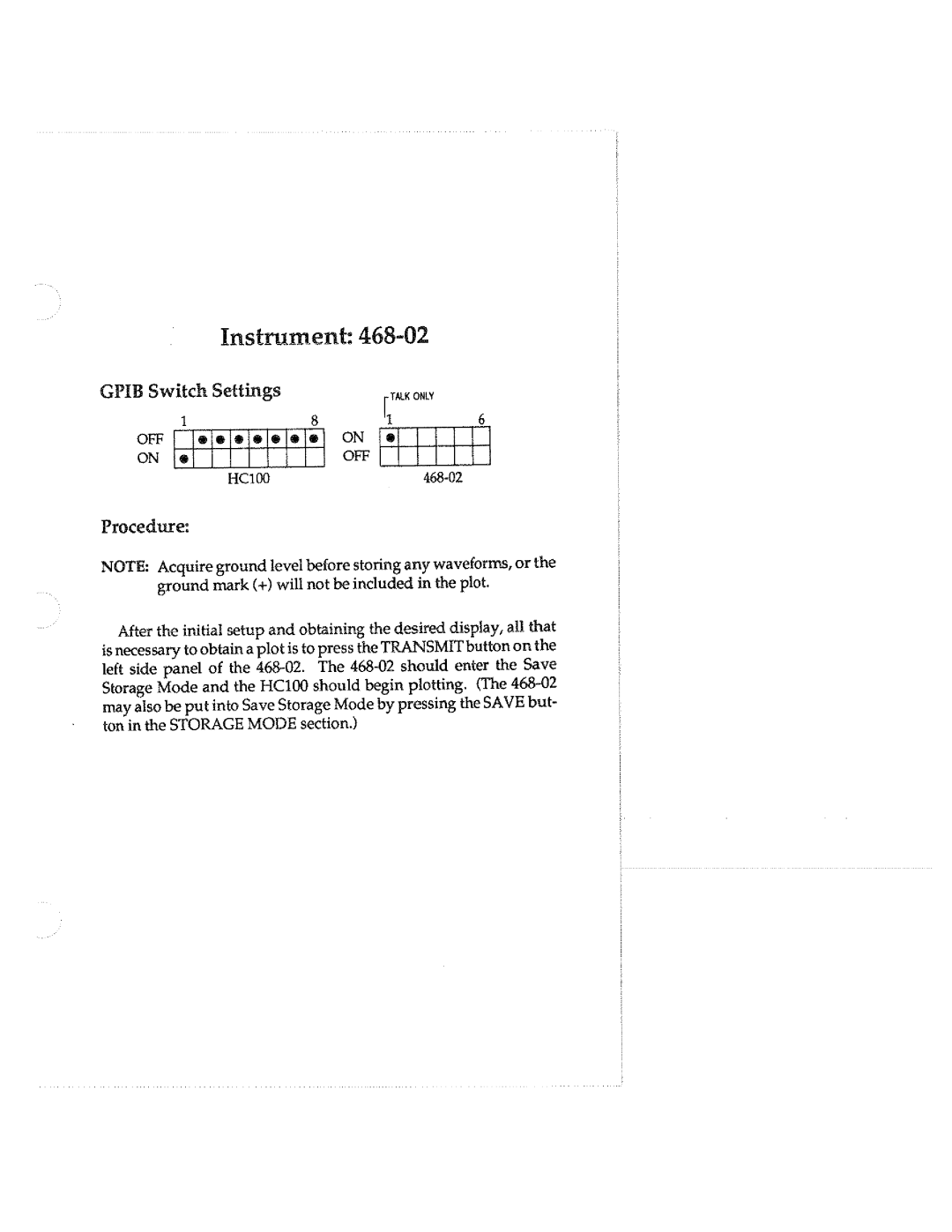 Tektronix HC100 manual 