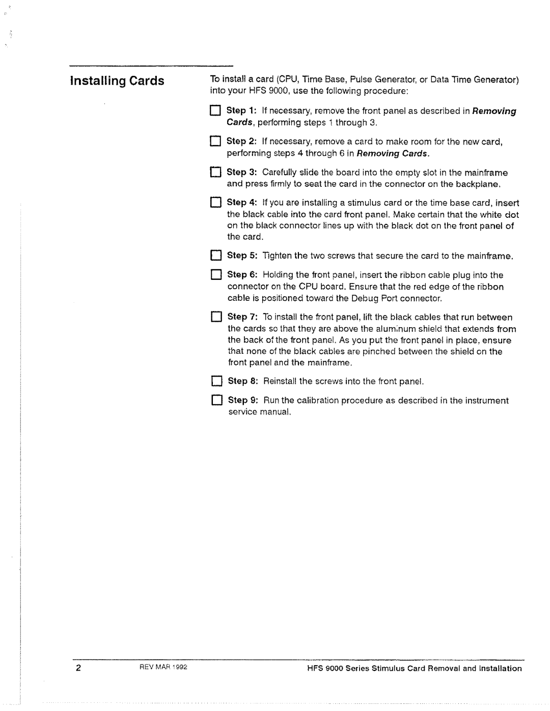 Tektronix HFS 9000 manual 