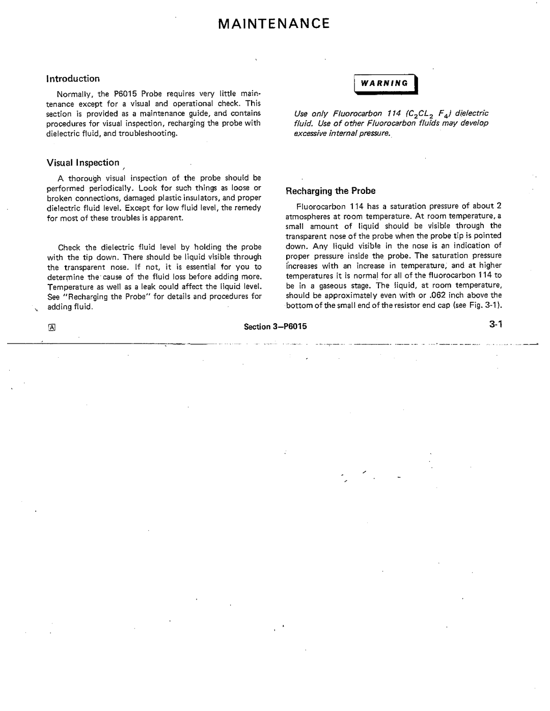 Tektronix P6015 manual 