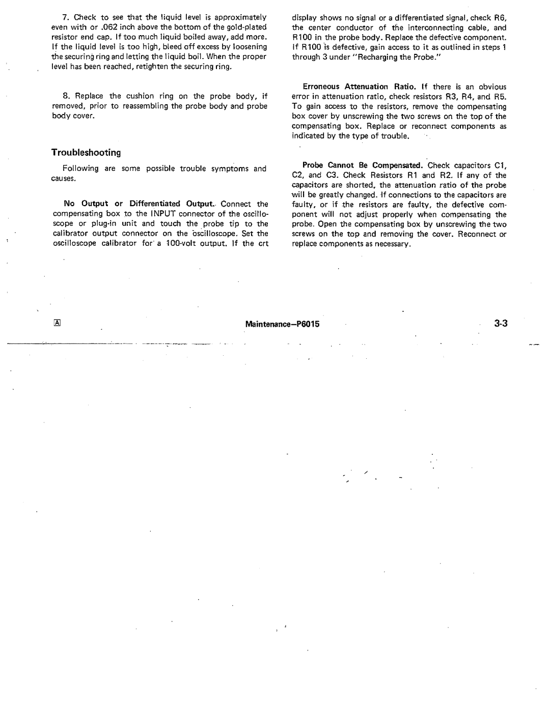 Tektronix P6015 manual 