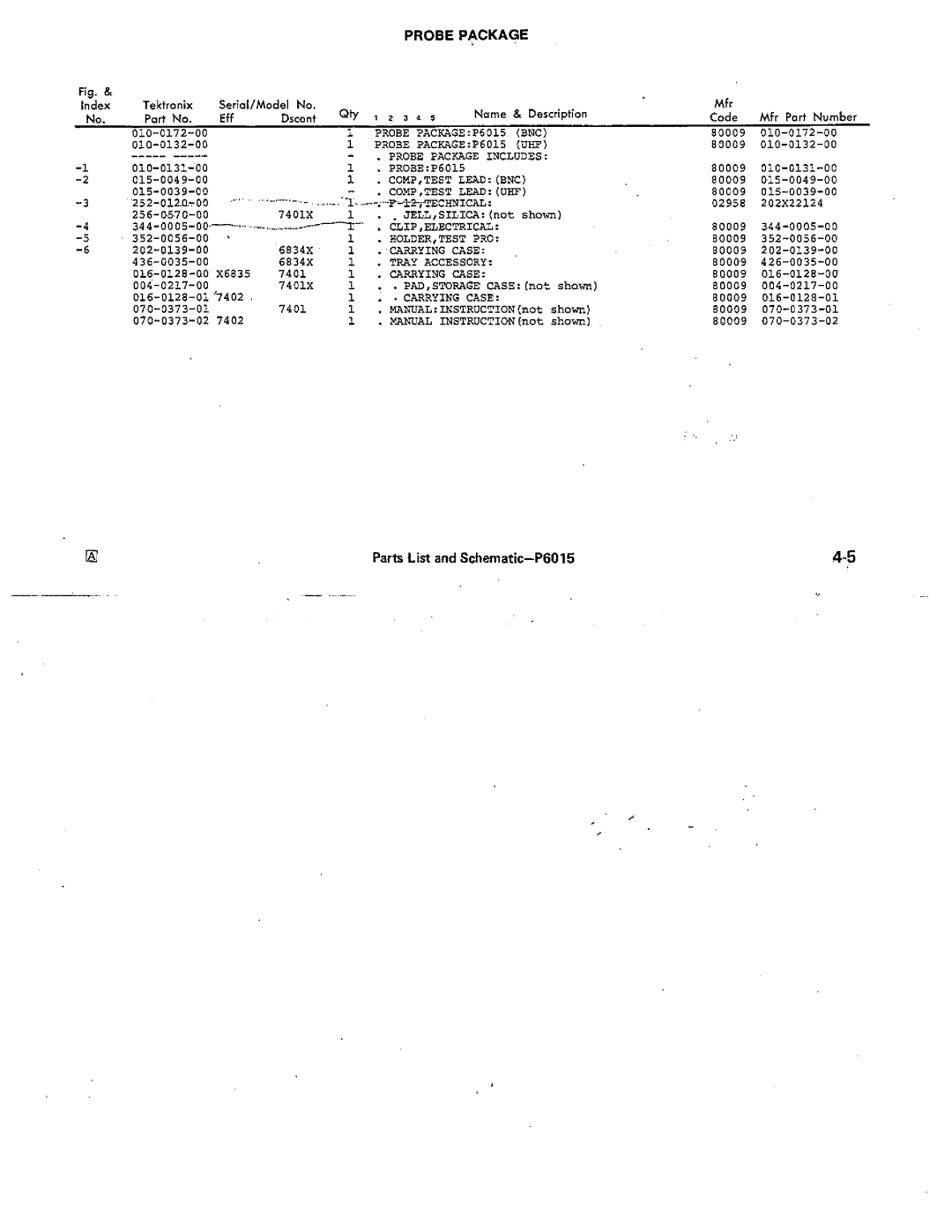 Tektronix P6015 manual 