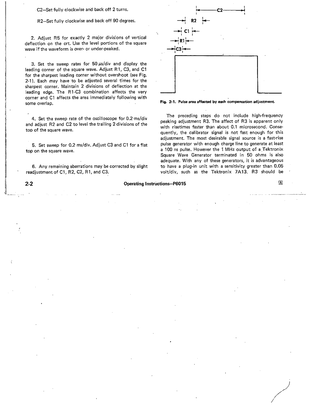 Tektronix P6015 manual 