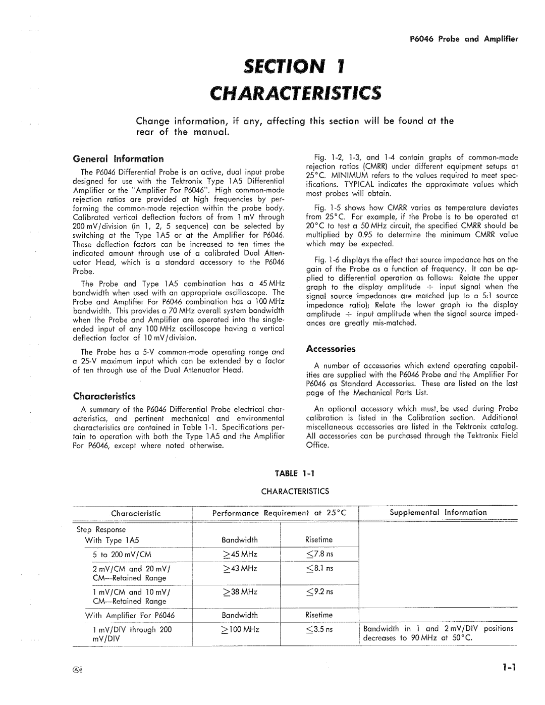 Tektronix P6046 manual 