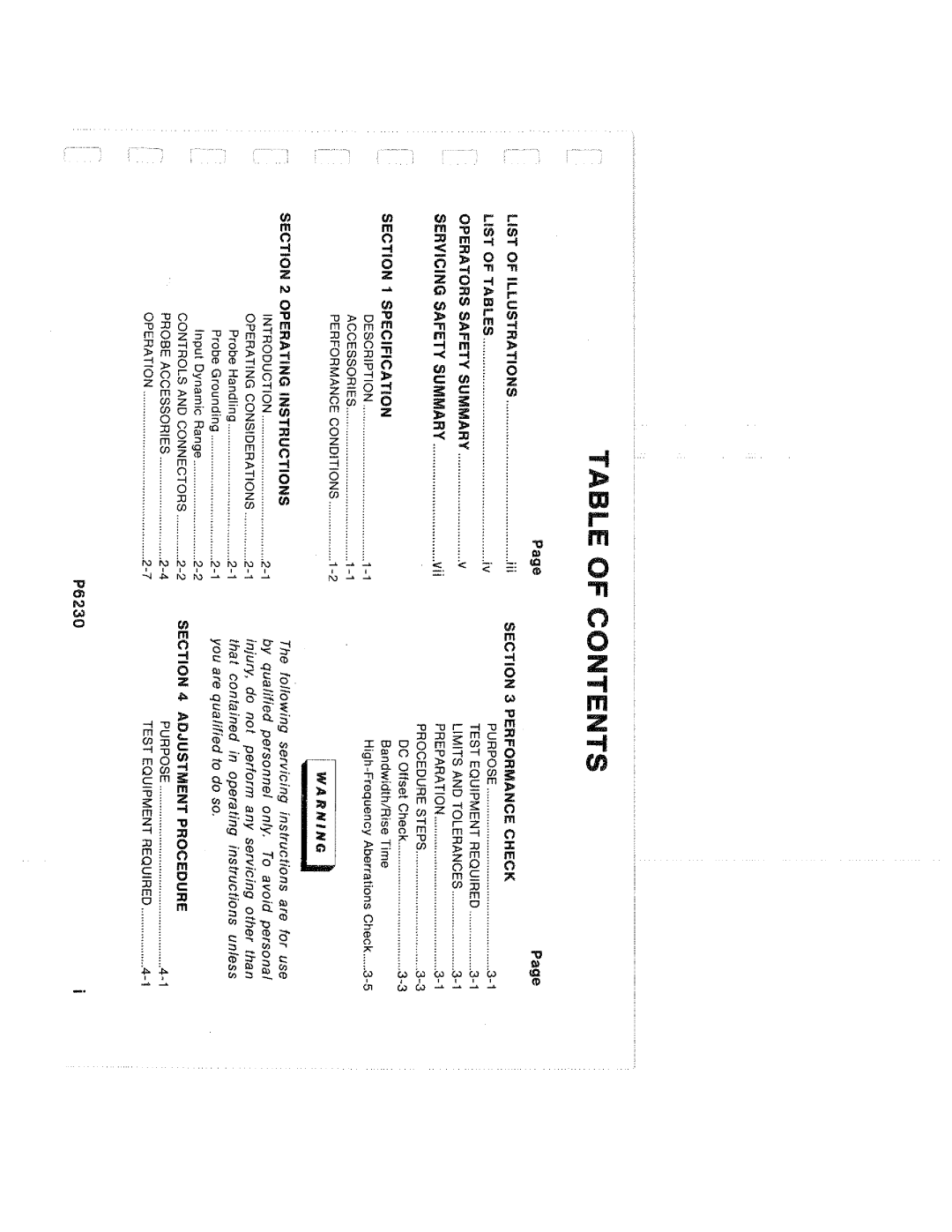 Tektronix P6230 manual 