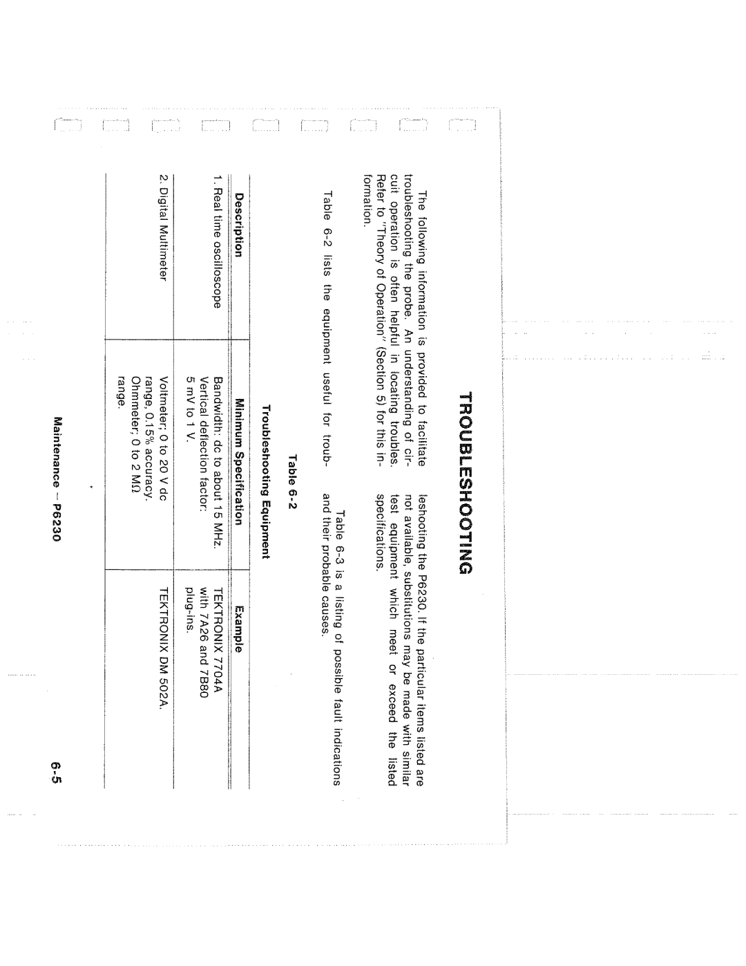 Tektronix P6230 manual 