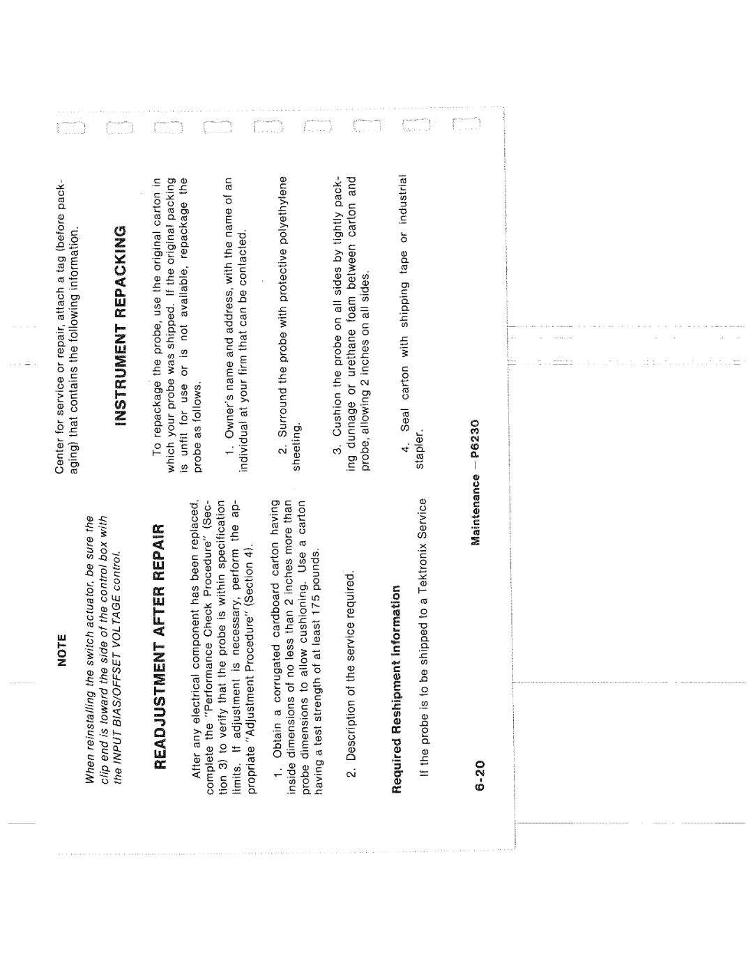 Tektronix P6230 manual 