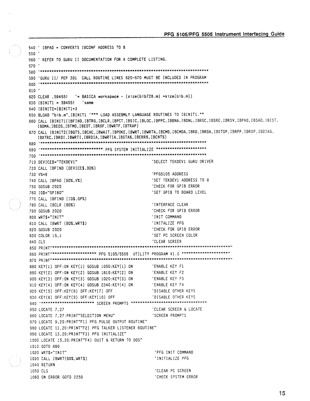 Tektronix 5505, PFG 5105 manual 