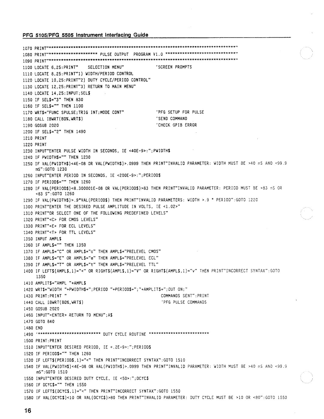 Tektronix PFG 5105, 5505 manual 