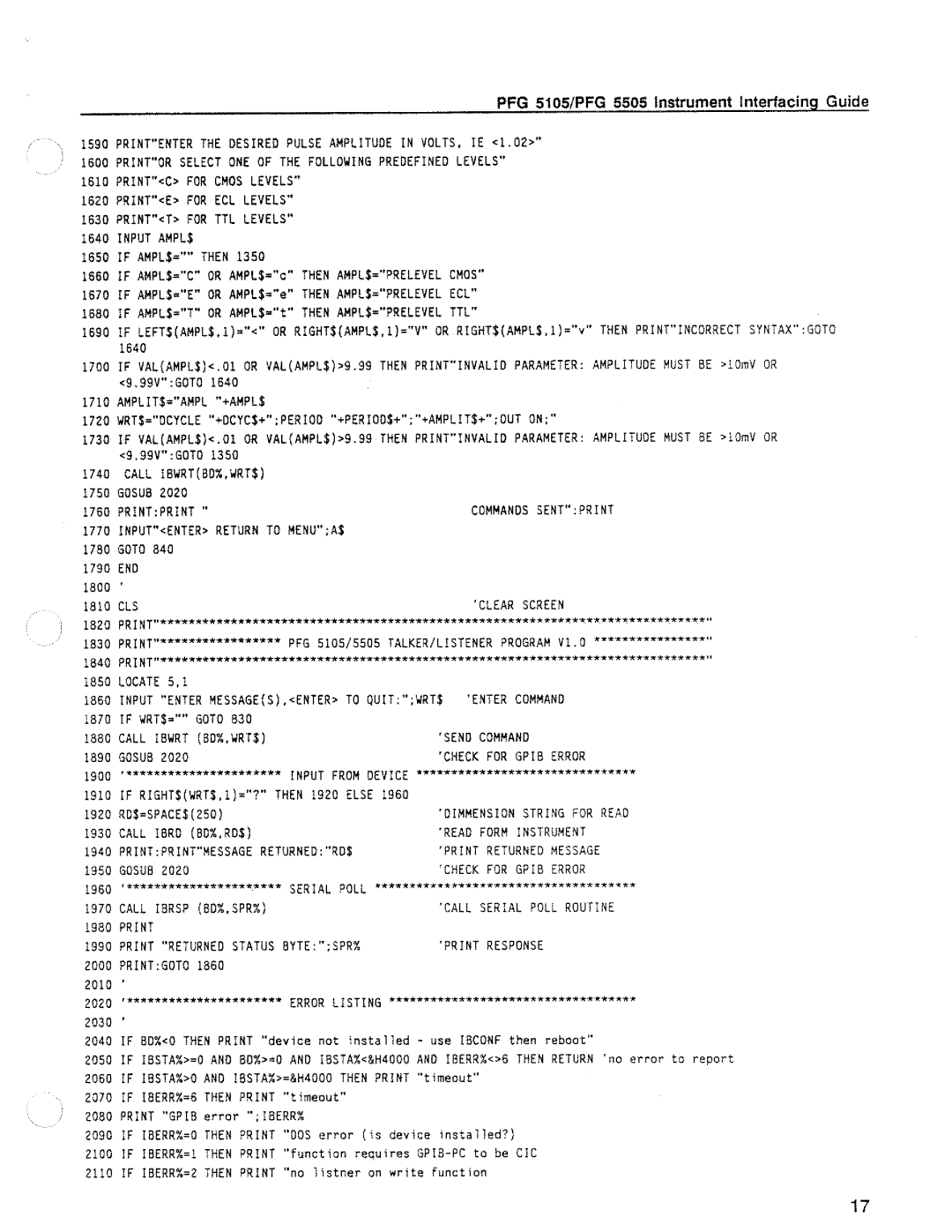 Tektronix 5505, PFG 5105 manual 