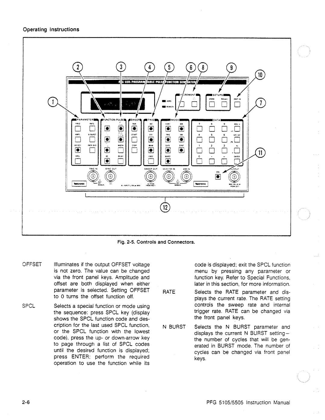 Tektronix PFG 5505, PFG 5105 manual 