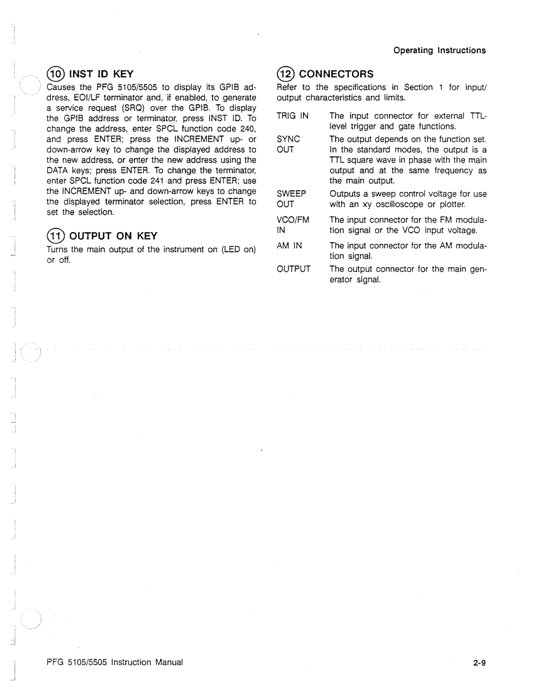 Tektronix PFG 5105, PFG 5505 manual 