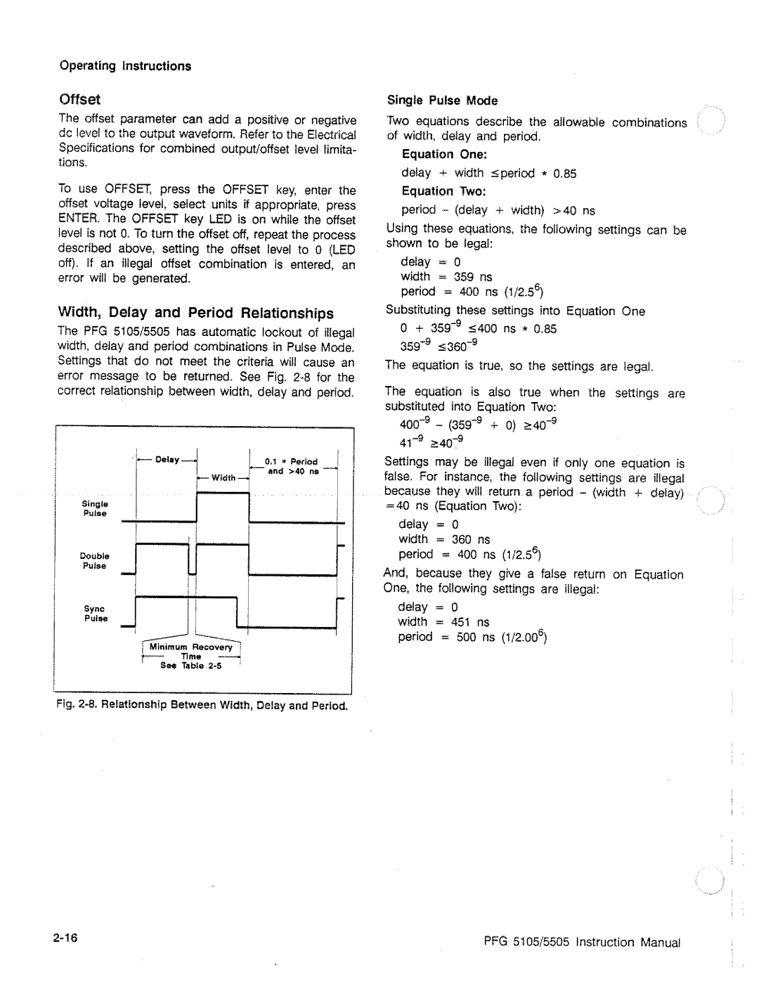 Tektronix PFG 5505, PFG 5105 manual 