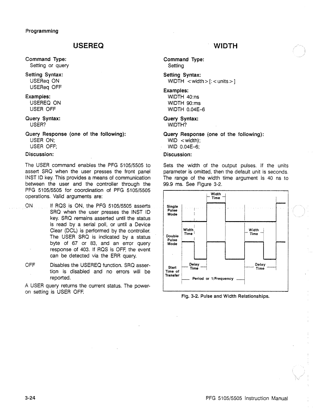 Tektronix PFG 5505, PFG 5105 manual 