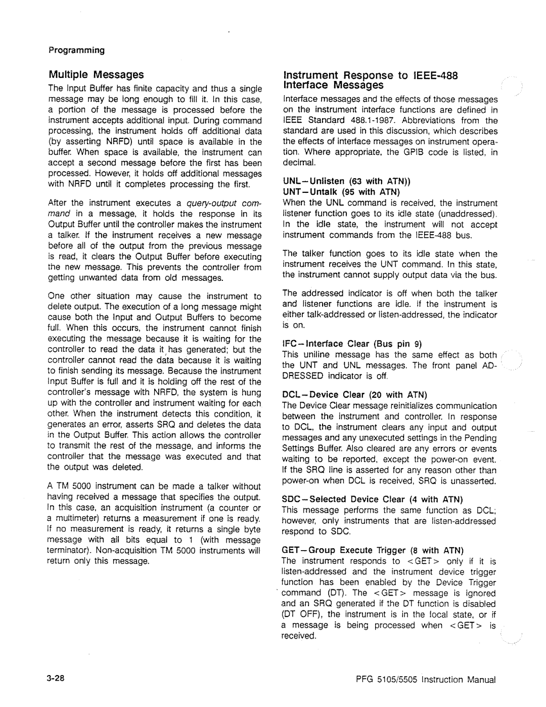 Tektronix PFG 5505, PFG 5105 manual 