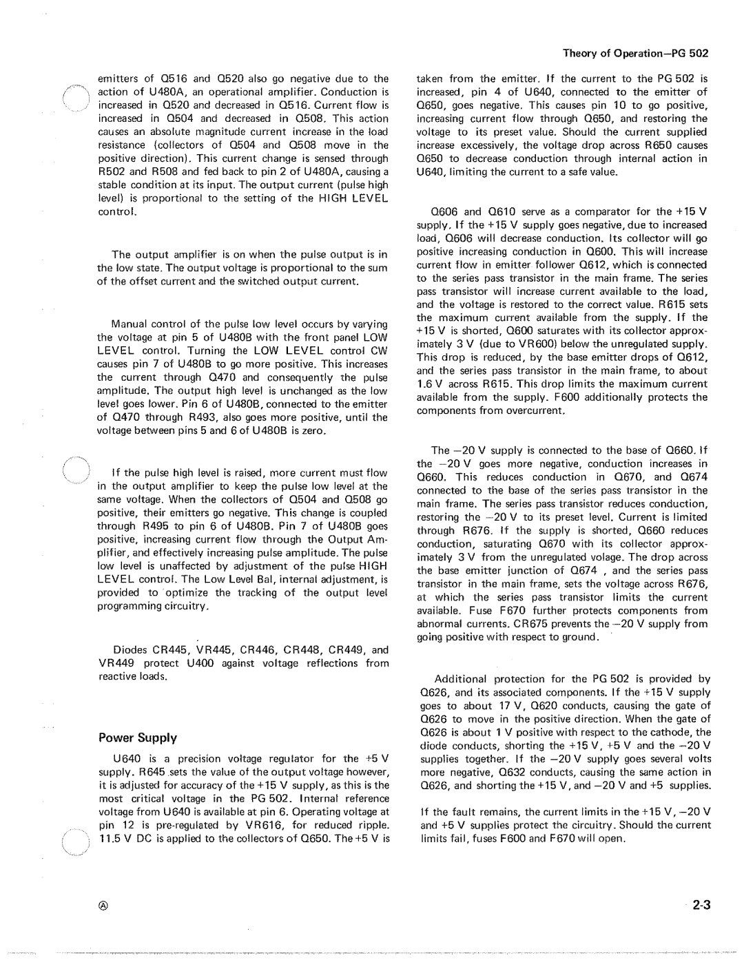 Tektronix PG 502 manual 