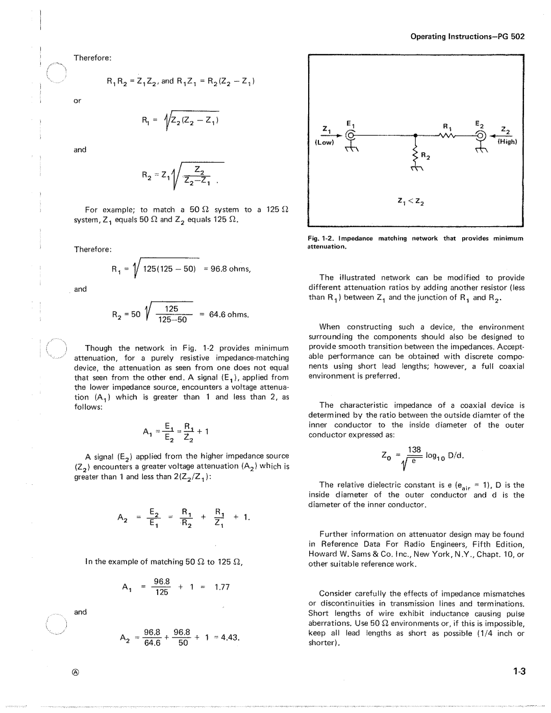 Tektronix PG 502 manual 