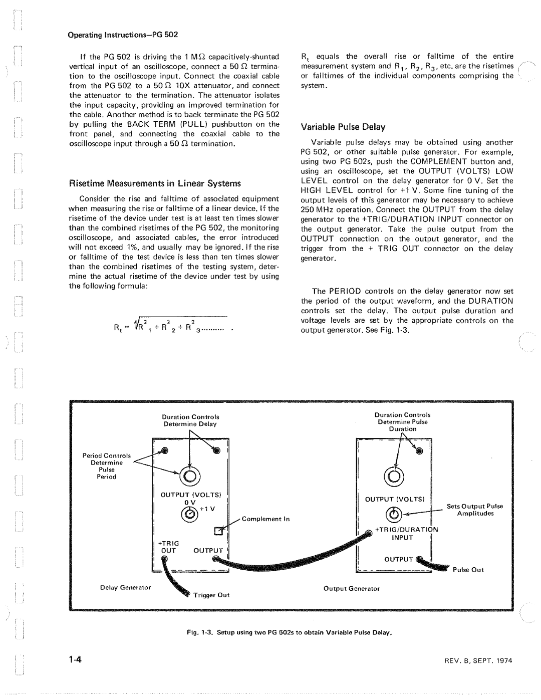 Tektronix PG 502 manual 