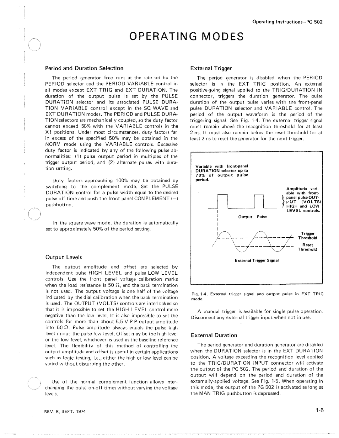 Tektronix PG 502 manual 