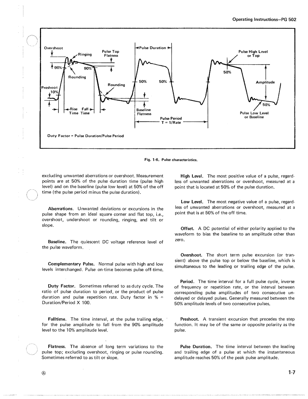 Tektronix PG 502 manual 