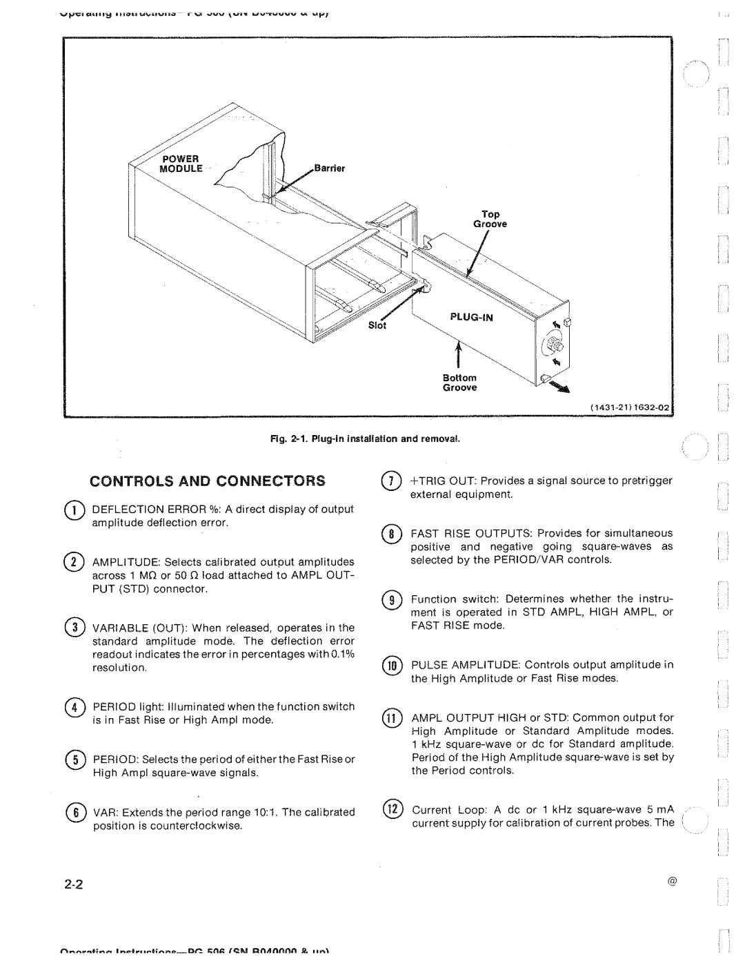 Tektronix PG 506 manual 