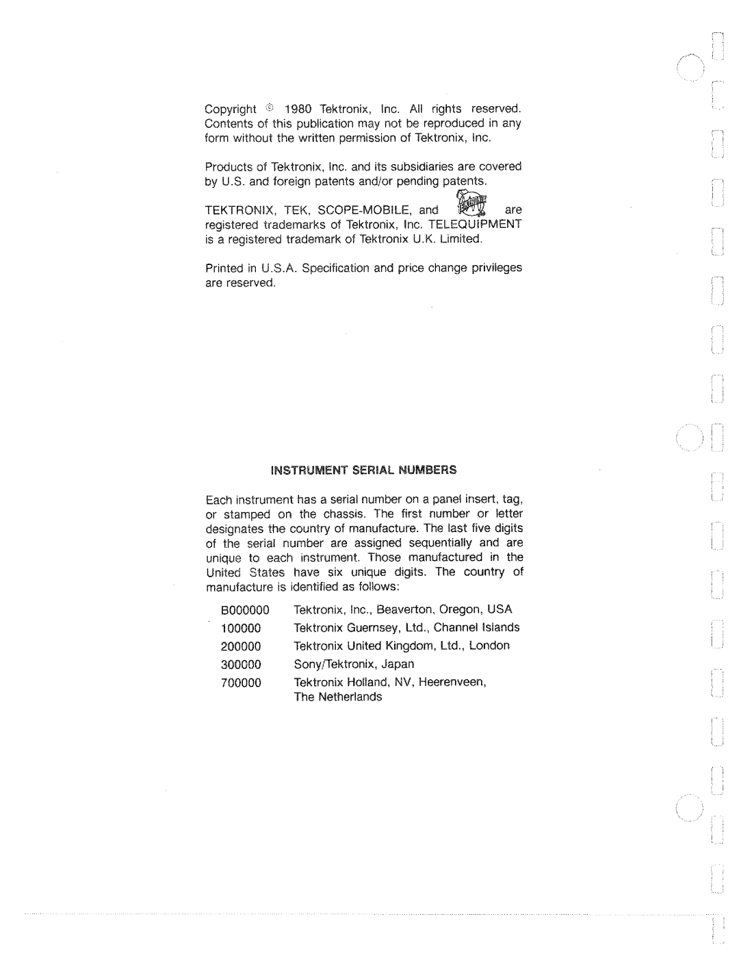 Tektronix PG 506 manual 