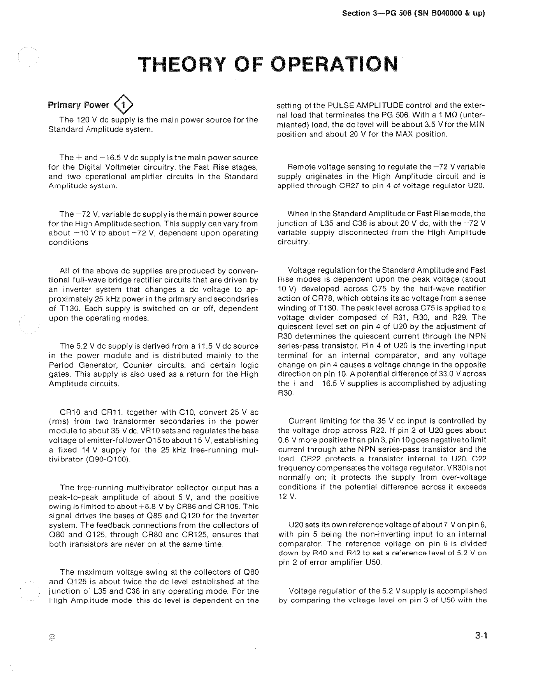 Tektronix PG 506 manual 