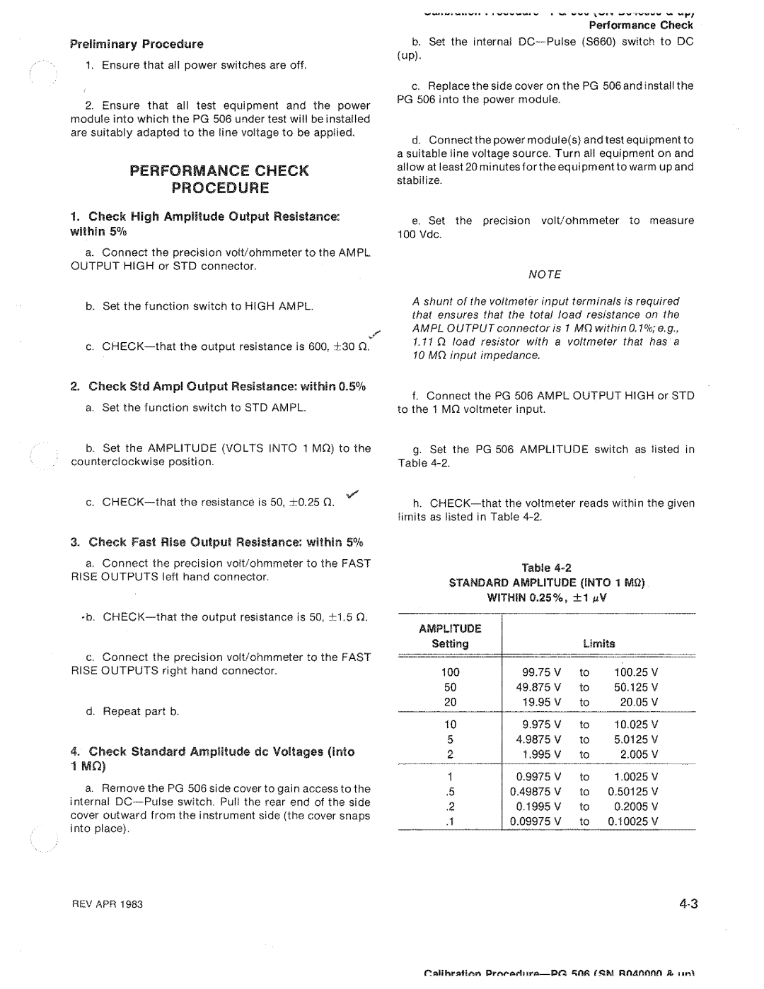 Tektronix PG 506 manual 