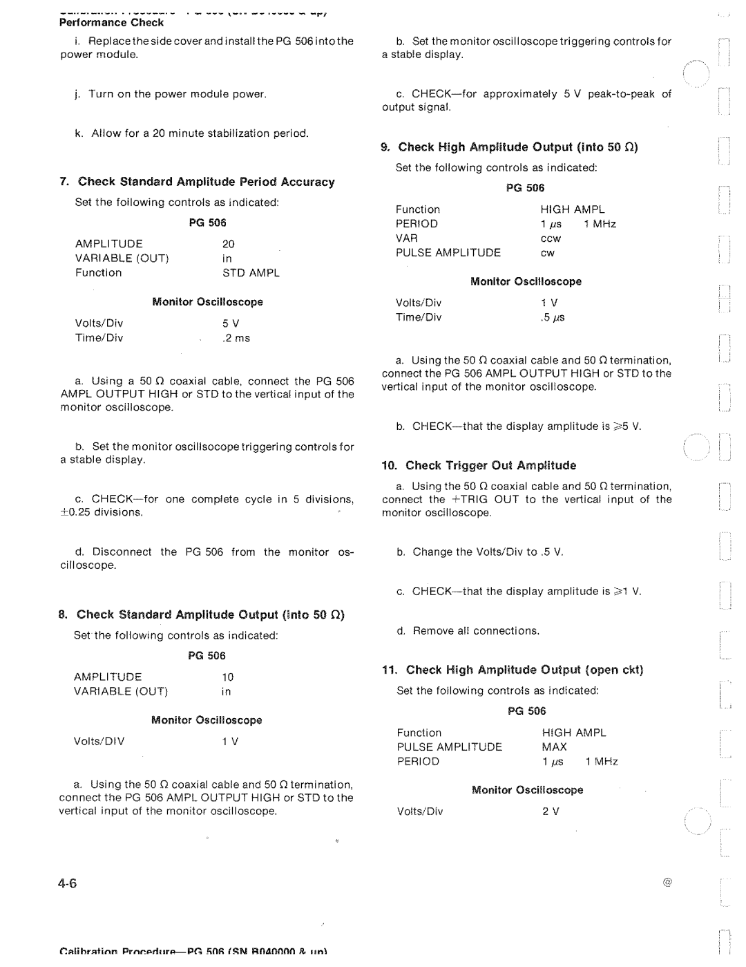 Tektronix PG 506 manual 