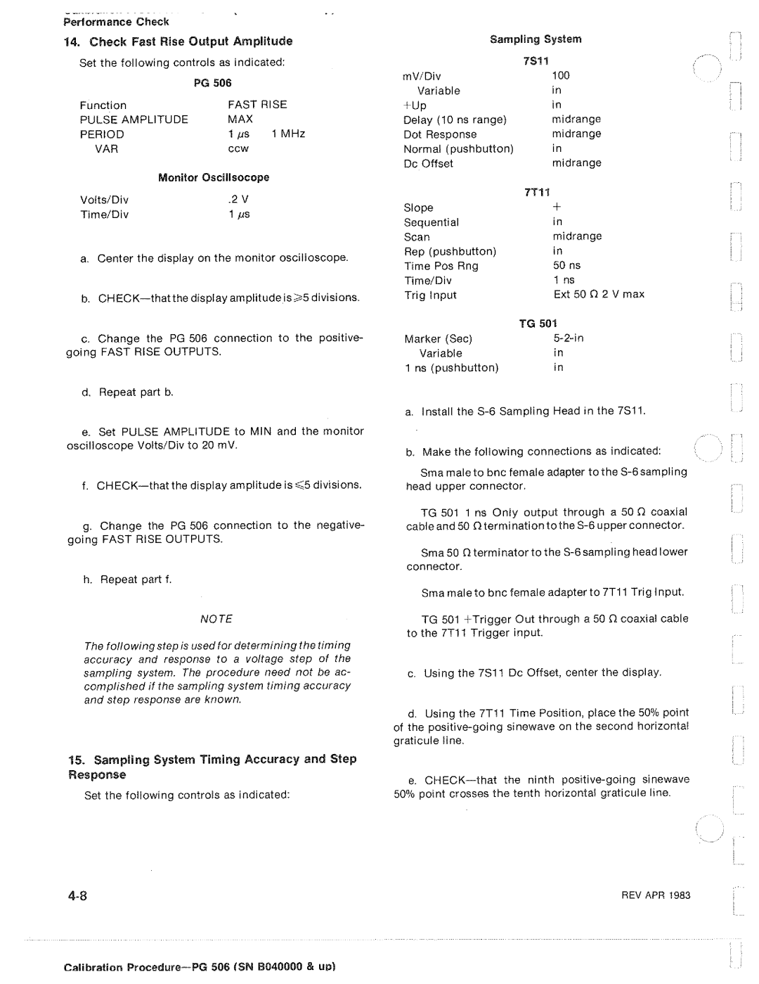 Tektronix PG 506 manual 