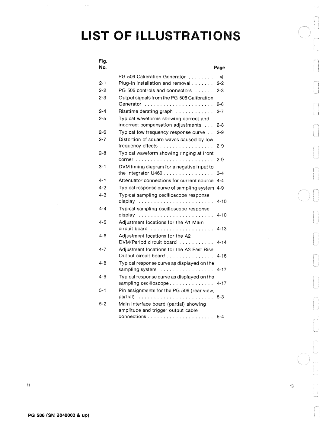 Tektronix PG 506 manual 