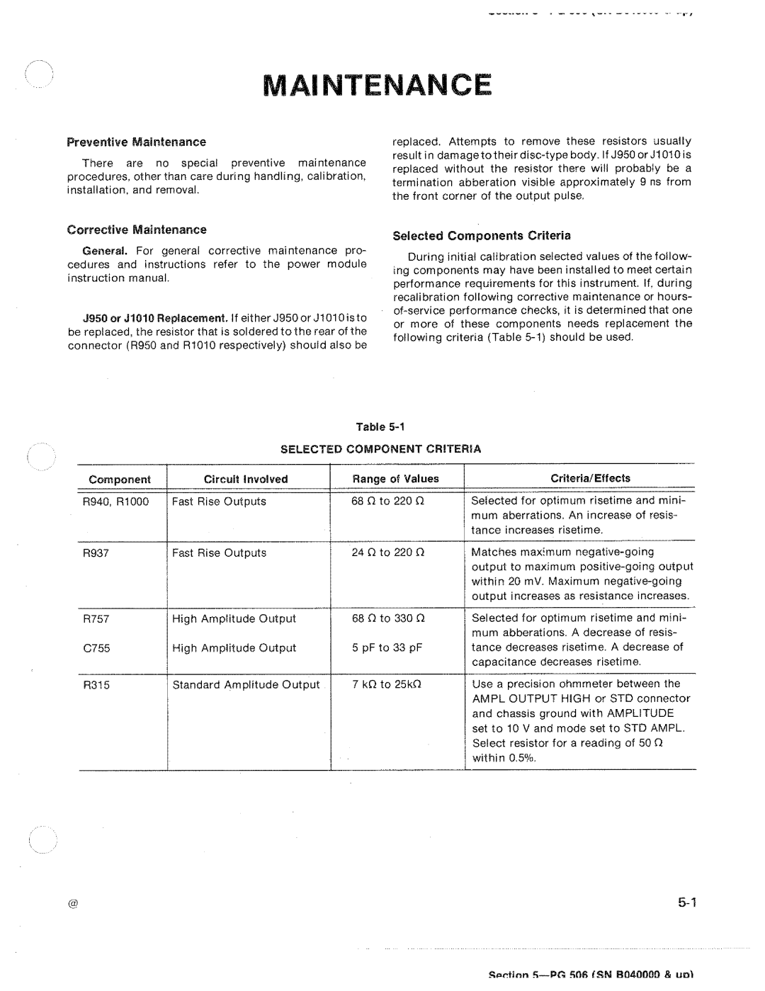 Tektronix PG 506 manual 