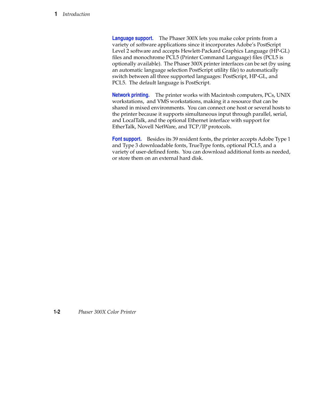 Tektronix Phaser 300X user manual Introduction 