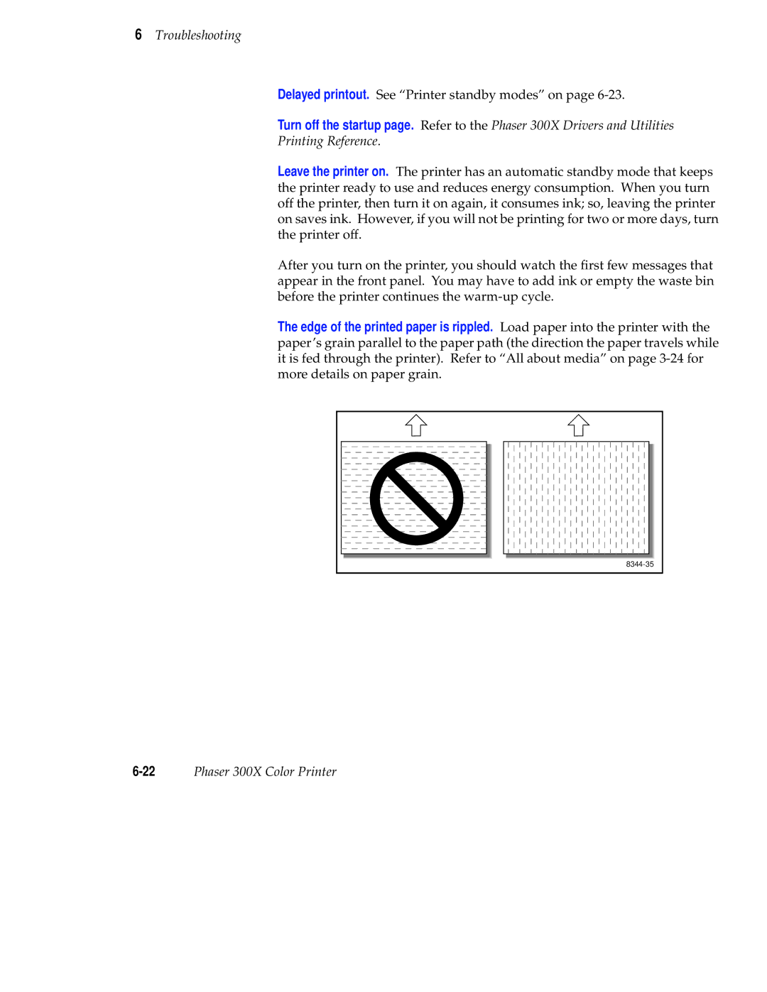 Tektronix Phaser 300X user manual Delayed printout. See Printer standby modes on 