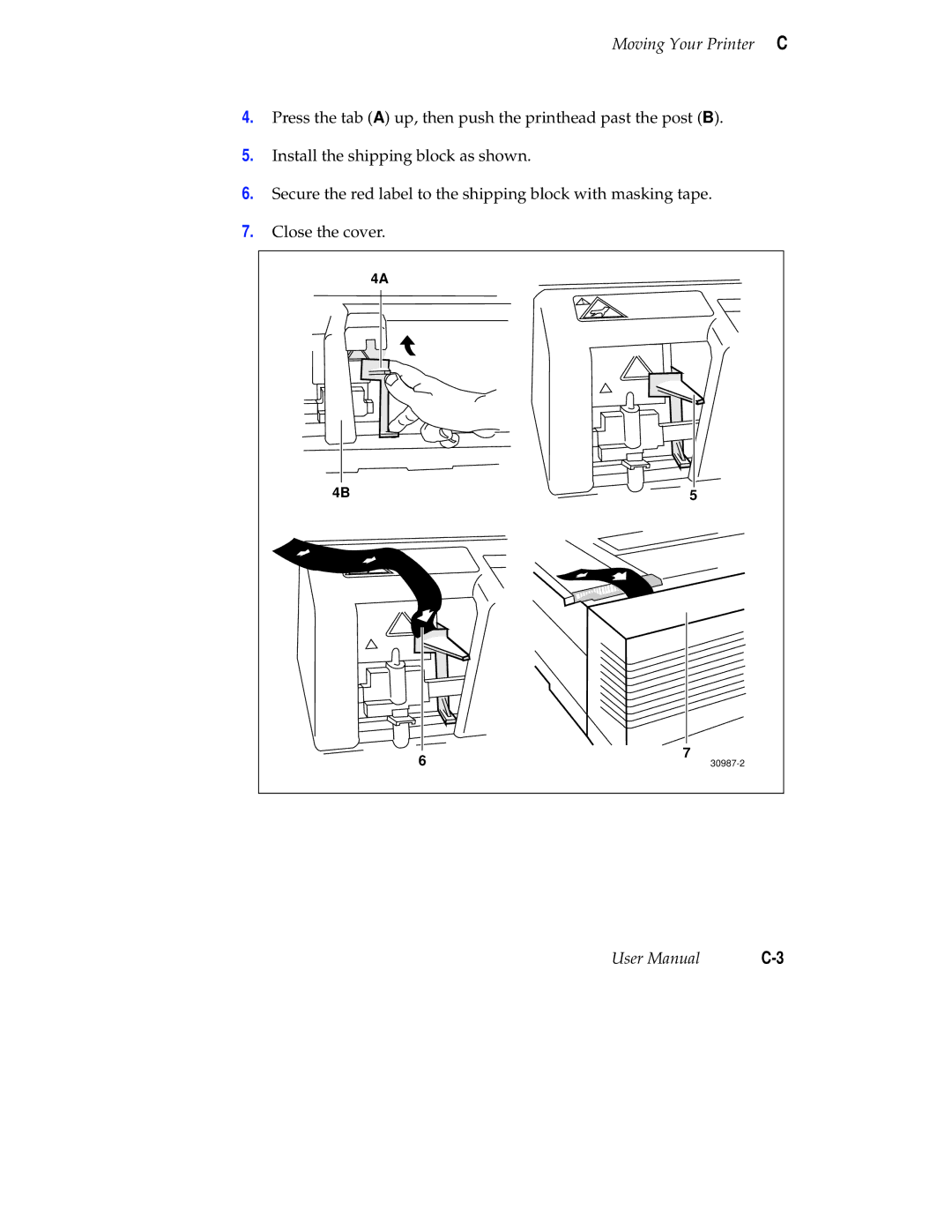 Tektronix Phaser 300X user manual Moving Your Printer C 