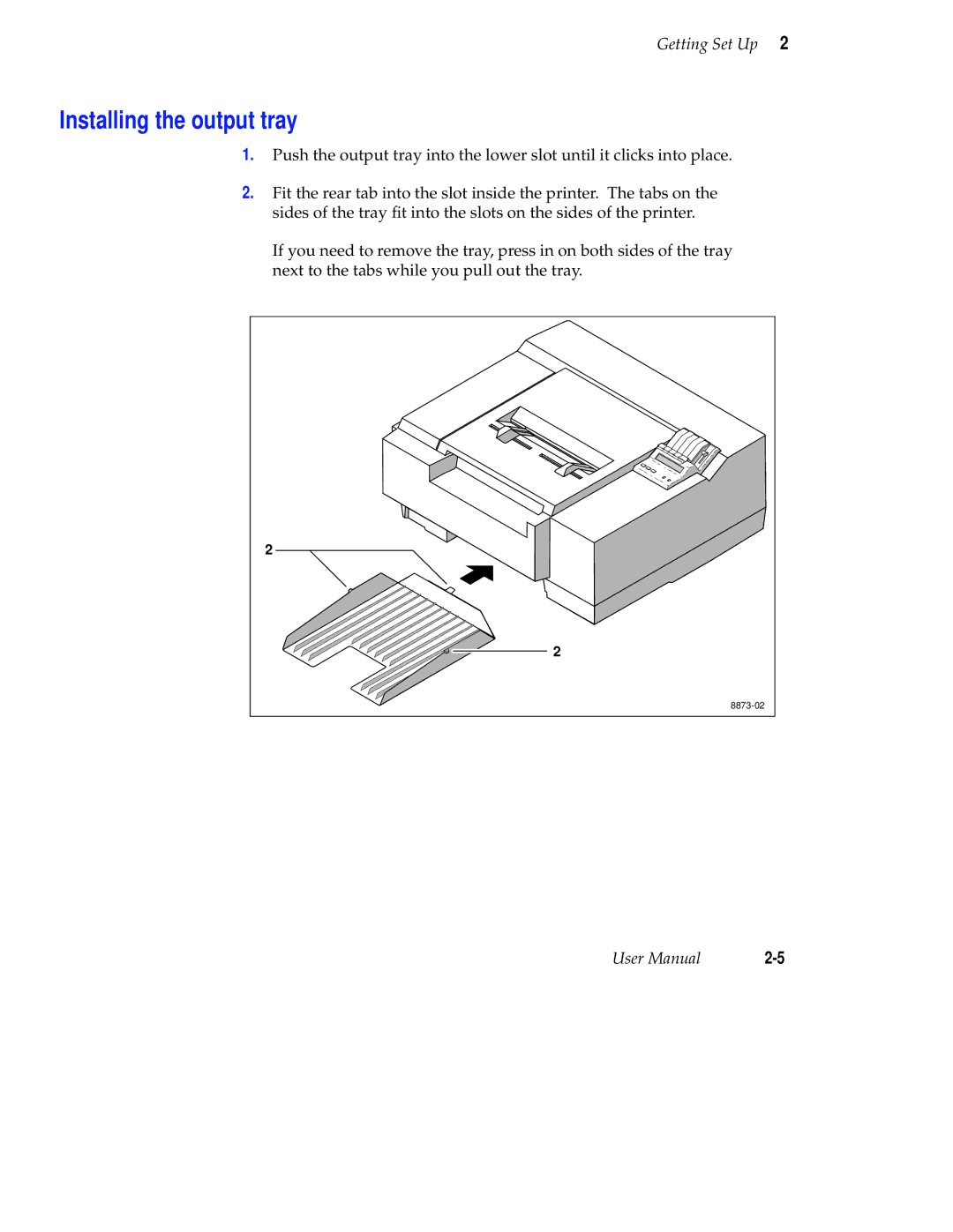 Tektronix Phaser 300X user manual Installing the output tray 