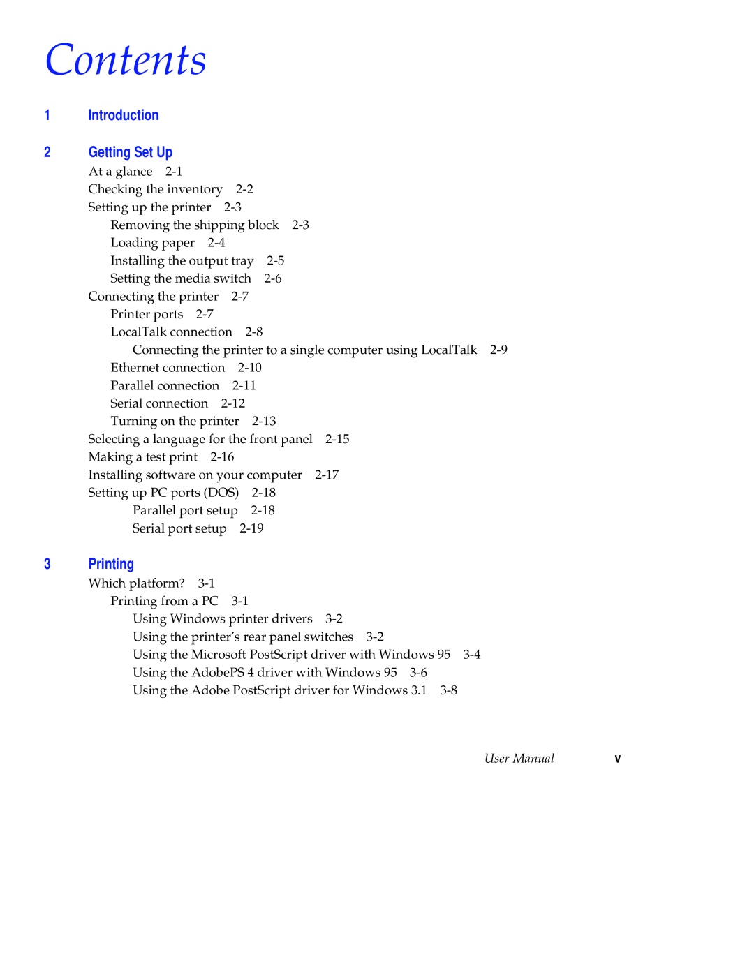 Tektronix Phaser 300X user manual Contents 