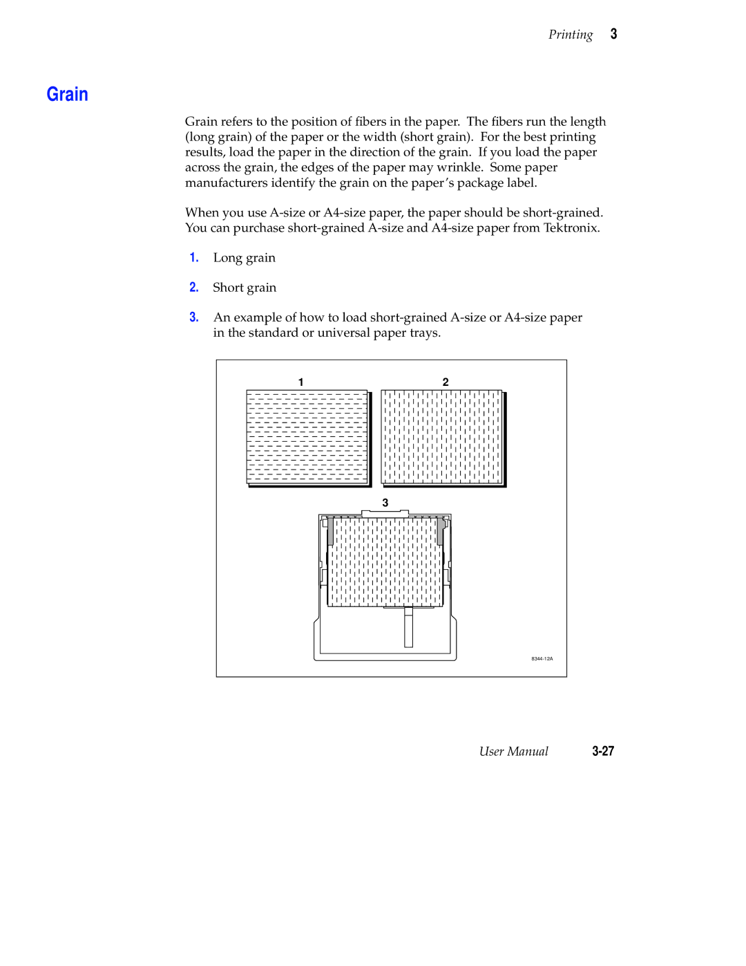 Tektronix Phaser 300X user manual Grain 