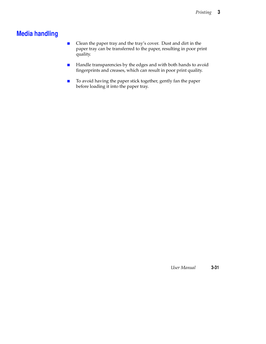 Tektronix Phaser 300X user manual Media handling 