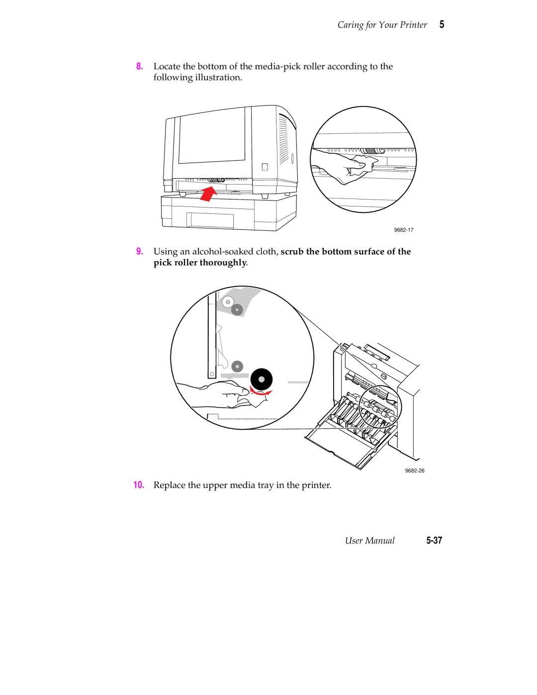 Tektronix Phaser 350 manual Replace the upper media tray in the printer 