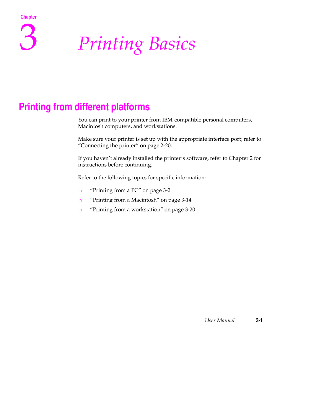 Tektronix Phaser 350 manual Printing Basics, Printing from different platforms 