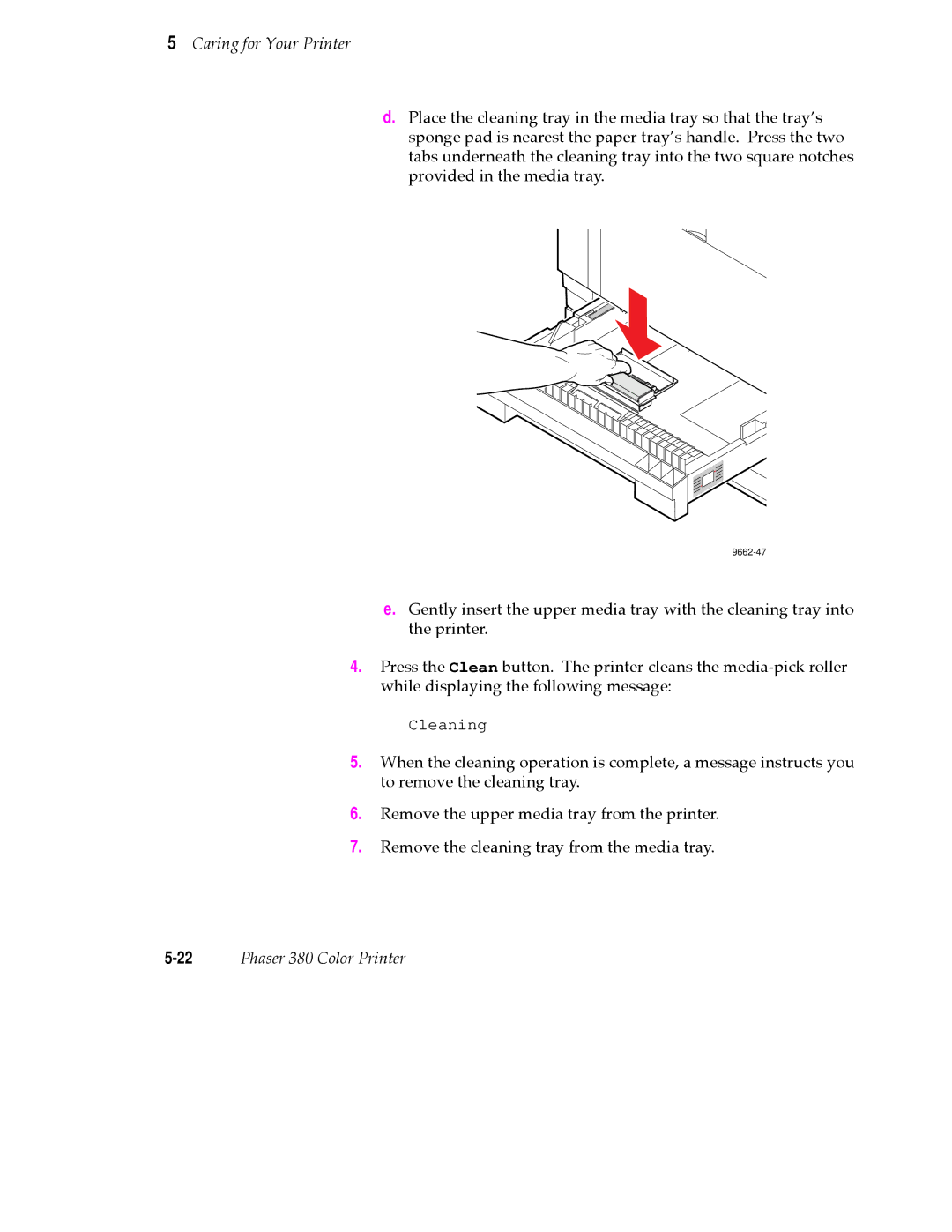 Tektronix PHASER 380 manual Cleaning 