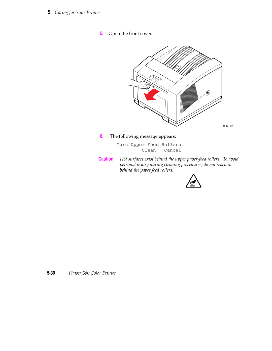 Tektronix PHASER 380 manual Following message appears 