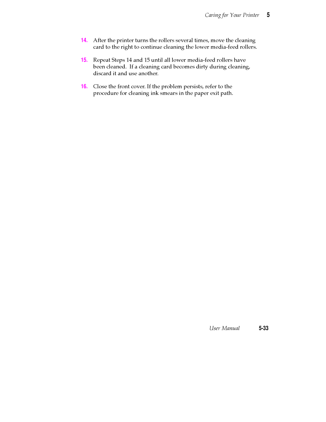 Tektronix PHASER 380 manual Caring for Your Printer 